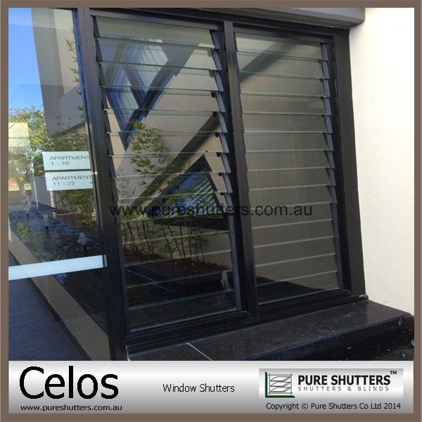 Built-in Glass Exterior decorative Aluminum window shutters